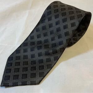 Giorgio Brutini Black Tie with Subtle White Dot Grid